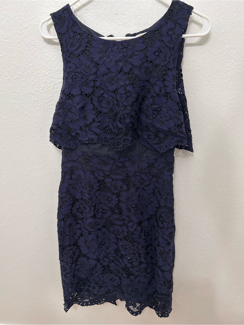 Portmans Navy Floral Lace Overlay Mini Dress